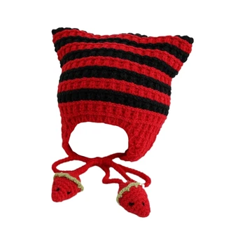 Модная полосатая вязаная шапка 1-6Y Детская теплая шапка-бини Шапочка для девочек Мальчики Чепчик унисекс для осенне-зимнего сезона