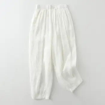 Женские эластичные брюки Летние карманы Свободные мешковатые брюки на шнурке Женские повседневные эластичные брюки длиной до щиколотки с высокой талией
