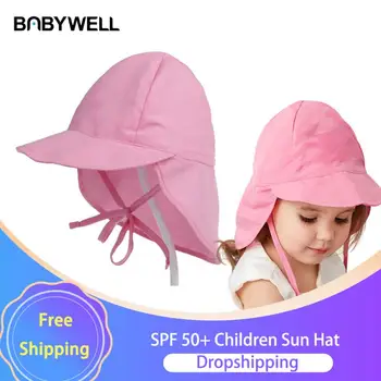 Babywell SPF 50+ Детская шляпа от солнца Дышащая сетчатая солнцезащитная шапка для малышей Дети Лето На открытом воздухе Быстросохнущая шапка Детские аксессуары