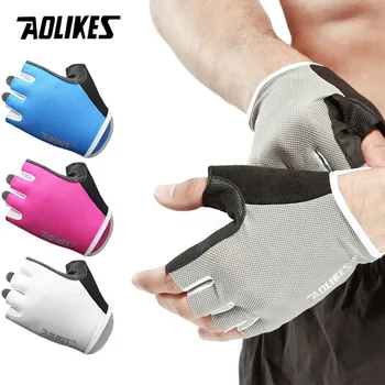 AOLIKES Дышащие перчатки для тренировок Тяжелая атлетика Тренажерный зал без пальцев Перчатки для фитнеса для пауэрлифтинга Женские и мужские тренировки