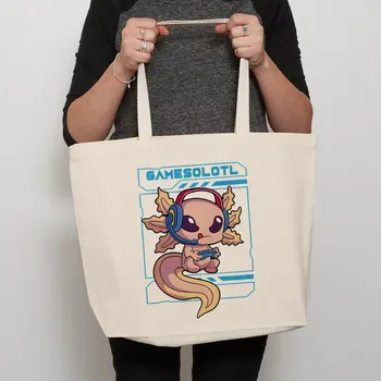 Axolotl Ulzzang Сумка для покупок Женская сумка с рисунком Повседневная большая сумка с верхней ручкой для женщин