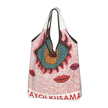 многоразовые японские сумки для покупок Yayoi Kusama для продуктов Складные сумки для продуктов художественной живописи Моющиеся большие сумки