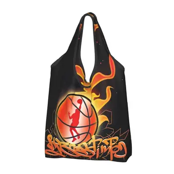  Забавная баскетбольная сумка для покупок Портативная физическая культура Точки Круглая продуктовая сумка на плече