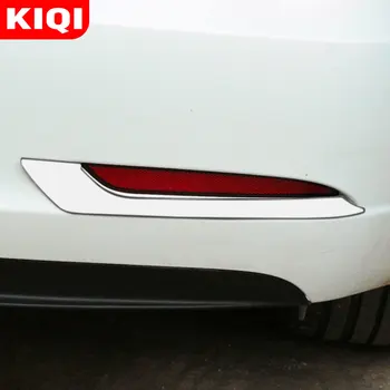 KIQI 2 шт./компл. Крышка задних противотуманных фар из нержавеющей стали Рамка задних противотуманных фар Наклейка для Tesla Model 3 Model3 2016 - 2020