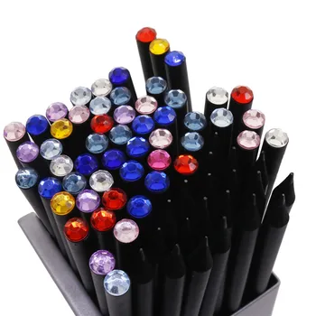 10 шт. Kawaii Черный карандаш Экологически чистый пластик HB Алмазные цветные карандаши Стандартный карандаш для студенческих школьных канцелярских принадлежностей