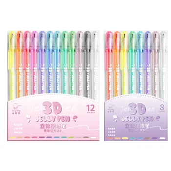 8/12 Colors Candy Color Gel Pen Ручки для рукописного ввода, ручки для заметок J60A