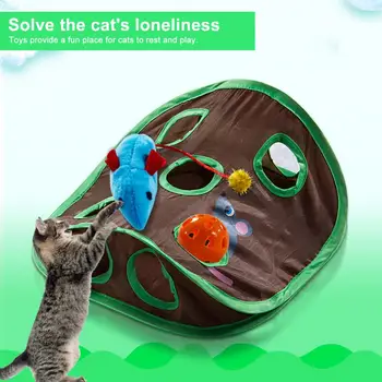Играть Игрушка для кошек Игрушка для кошек Игрушка для кошек Туннель для кошек с отверстиями для мыши Прочные товары для домашних животных для тренировки интеллекта Hide Seek Fun