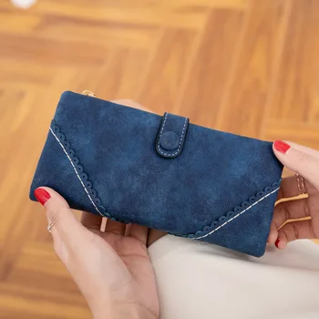 Матовый кошелек для женщин Длинная корейская версия новой студенческой тройной многофункциональной сумочки для женщин