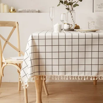  стиль обеденный коврик с кисточками, моющаяся квадратная скатерть для чайного стола, студенческий стол ТПУ
