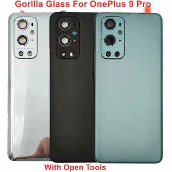 Оригинальное стекло Gorilla Glass для OnePlus 9 Pro Крышка аккумулятора Жесткая задняя крышка Дверь Задний корпус Панель Чехол + Объектив камеры Клей ЛОГОТИП